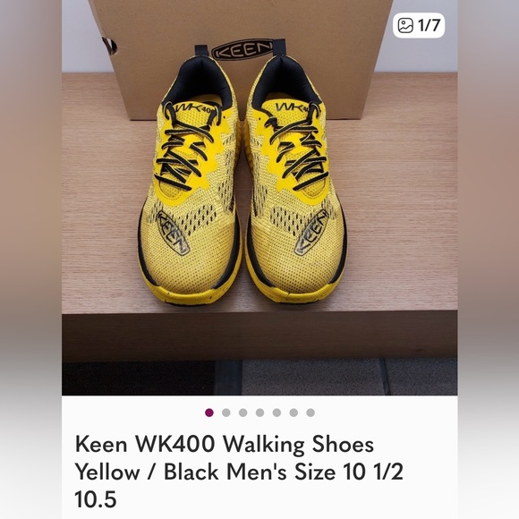 Keen WK400 Walking Shoes Yellow / Black Men's Size 10 1/2 10.5 - Picture 1 of 7